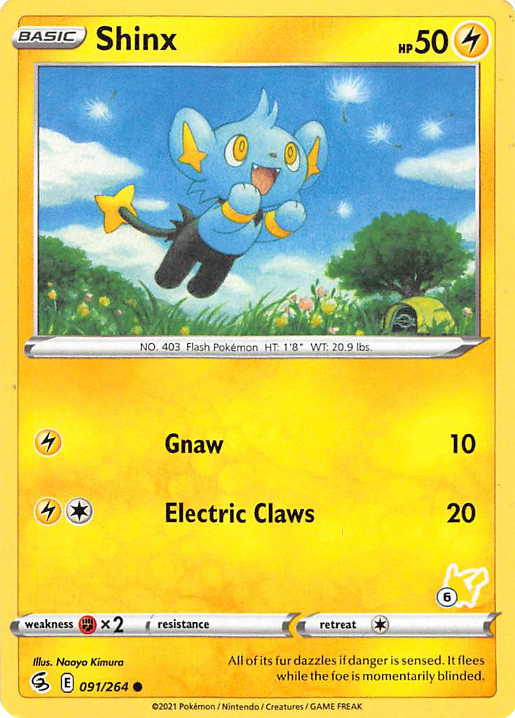 Shinx (091/264) (Pikachu Stamp #6) [Battle Academy 2022] | Galactic Gamez