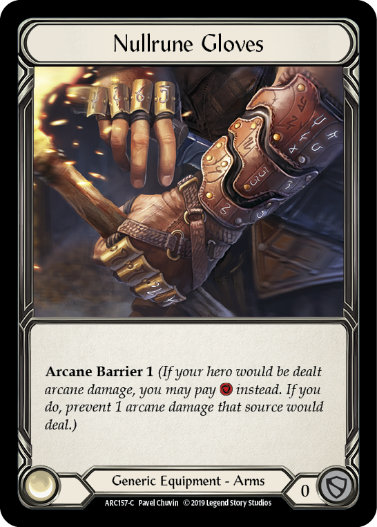Nullrune Gloves [ARC157-C] 1st Edition Cold Foil | Galactic Gamez