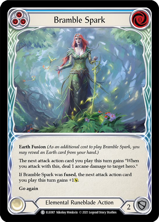 Bramble Spark (Blue) [ELE087] (Tales of Aria)  1st Edition Rainbow Foil | Galactic Gamez