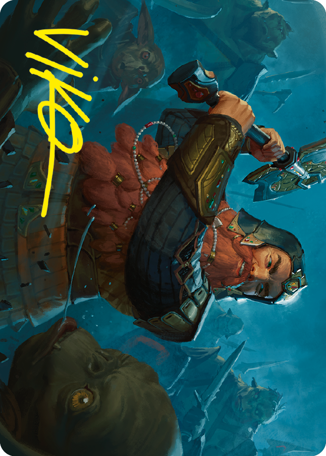 Gimli, Counter of Kills Art Card (10/81) (Gold-Stamped Signature) [The Lord of the Rings: Tales of Middle-earth Art Series] | Galactic Gamez