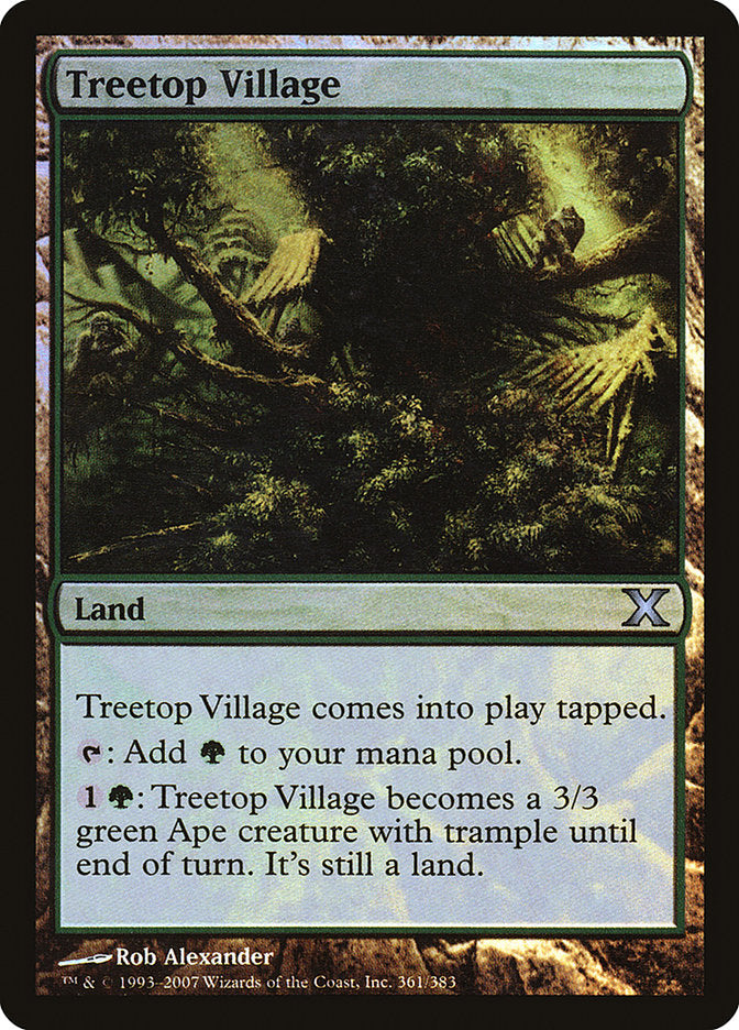 Treetop Village (Premium Foil) [Tenth Edition] | Galactic Gamez