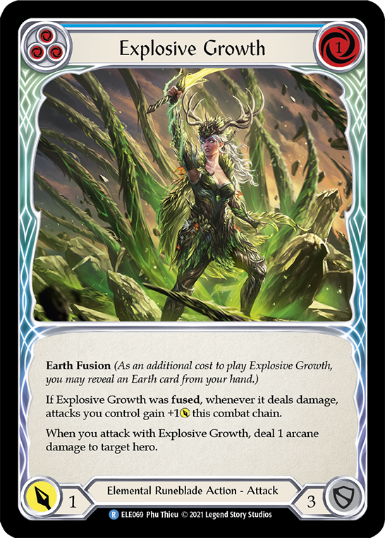 Explosive Growth (Blue) [ELE069] (Tales of Aria)  1st Edition Rainbow Foil | Galactic Gamez