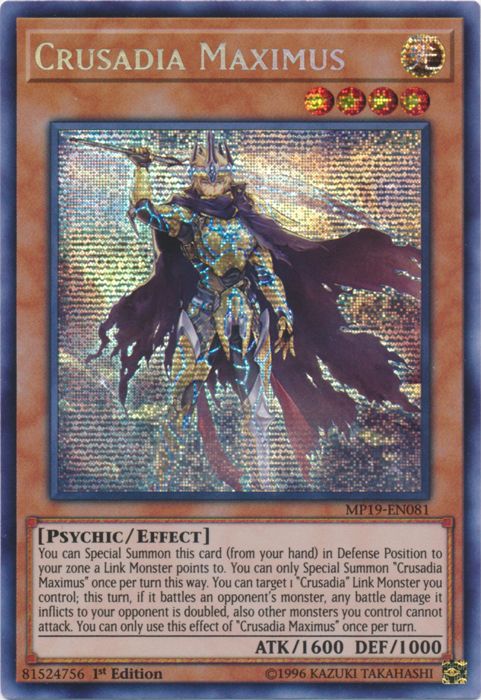 Crusadia Maximus [MP19-EN081] Prismatic Secret Rare | Galactic Gamez