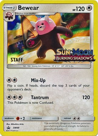 Bewear (SM49) (Staff Prerelease Promo) [Sun & Moon: Black Star Promos] | Galactic Gamez