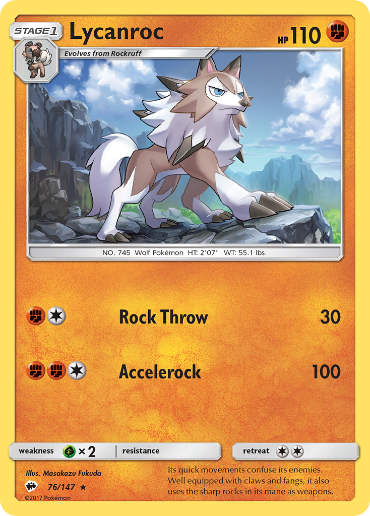 Lycanroc (76/147) [Sun & Moon: Burning Shadows] | Galactic Gamez