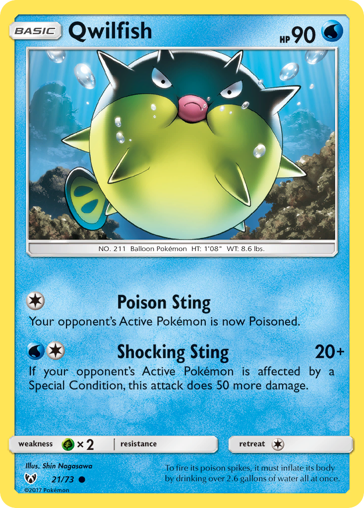 Qwilfish (21/73) [Sun & Moon: Shining Legends] | Galactic Gamez