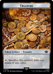 Elf Warrior // Treasure Double Sided Token [The Lord of the Rings: Tales of Middle-Earth Commander Tokens] | Galactic Gamez