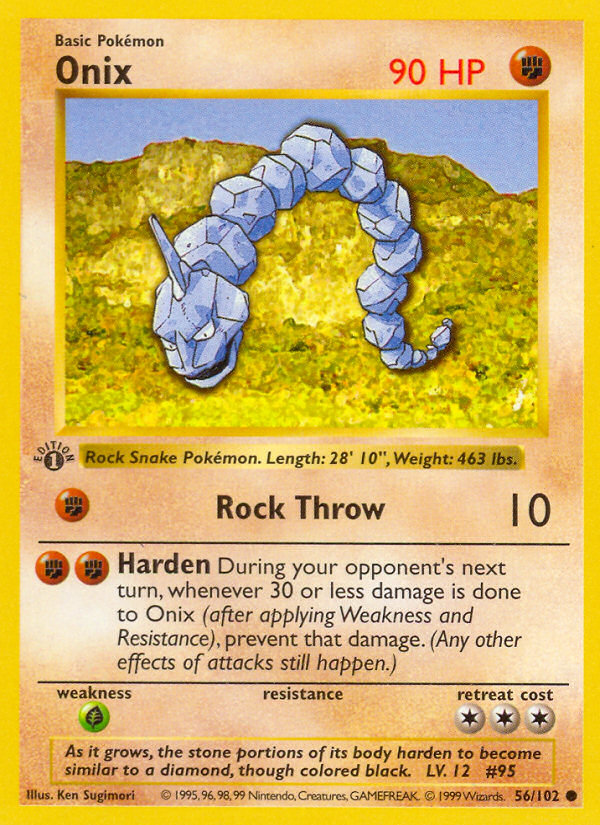 Onix (56/102) (Shadowless) [Base Set 1st Edition] | Galactic Gamez