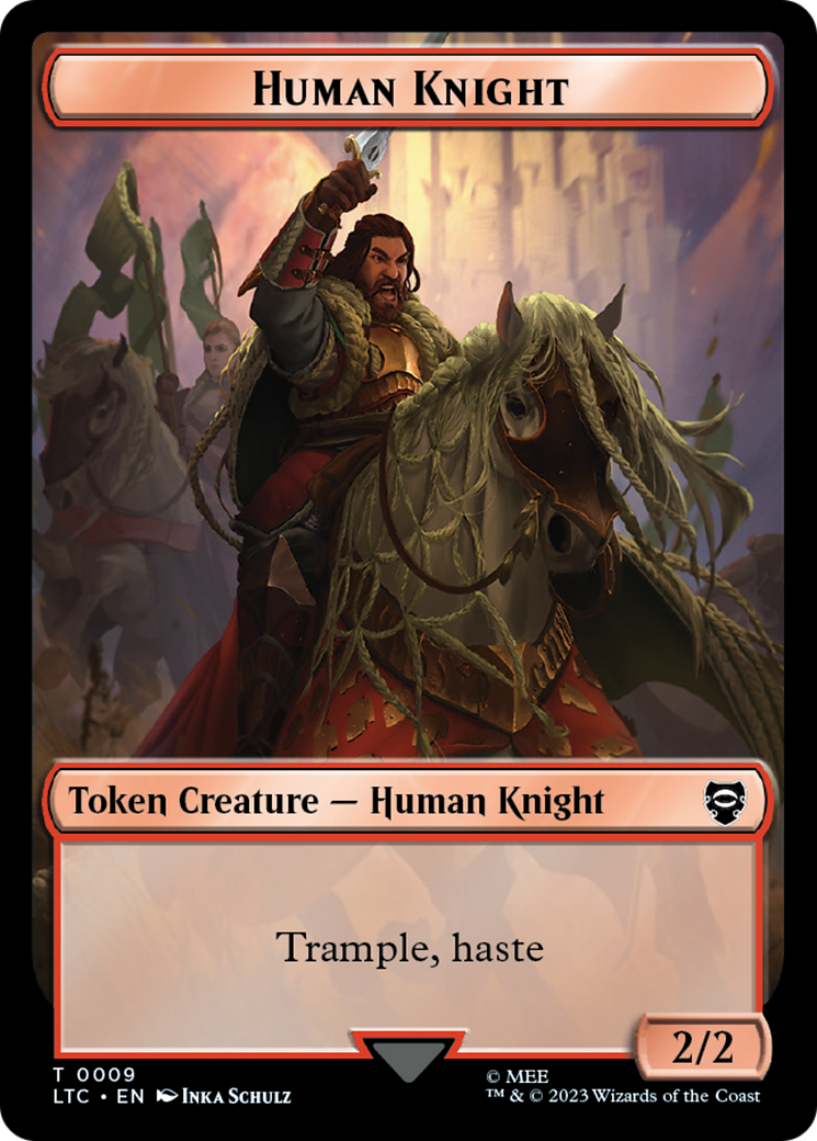 Human Knight // Human Double-Sided Token [The Lord of the Rings: Tales of Middle-Earth Commander Tokens] | Galactic Gamez