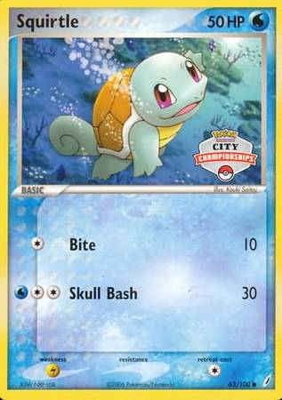 Squirtle (63/100) (City Championship Promo) [EX: Crystal Guardians] | Galactic Gamez