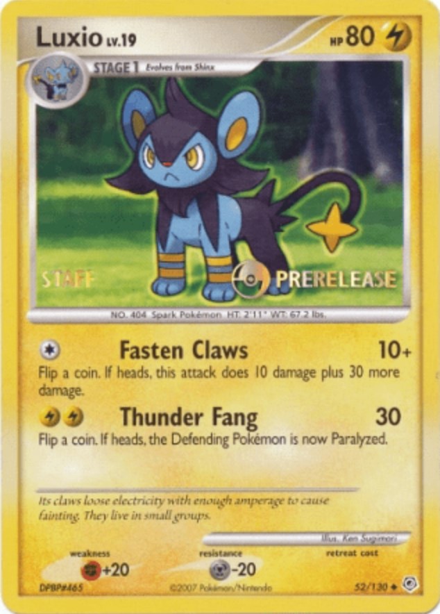 Luxio (52/130) (Prerelease Promo Staff) [Nintendo: Black Star Promos] | Galactic Gamez