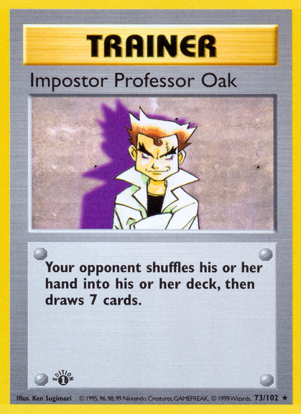 Impostor Professor Oak (73/102) (Shadowless) [Base Set 1st Edition] | Galactic Gamez