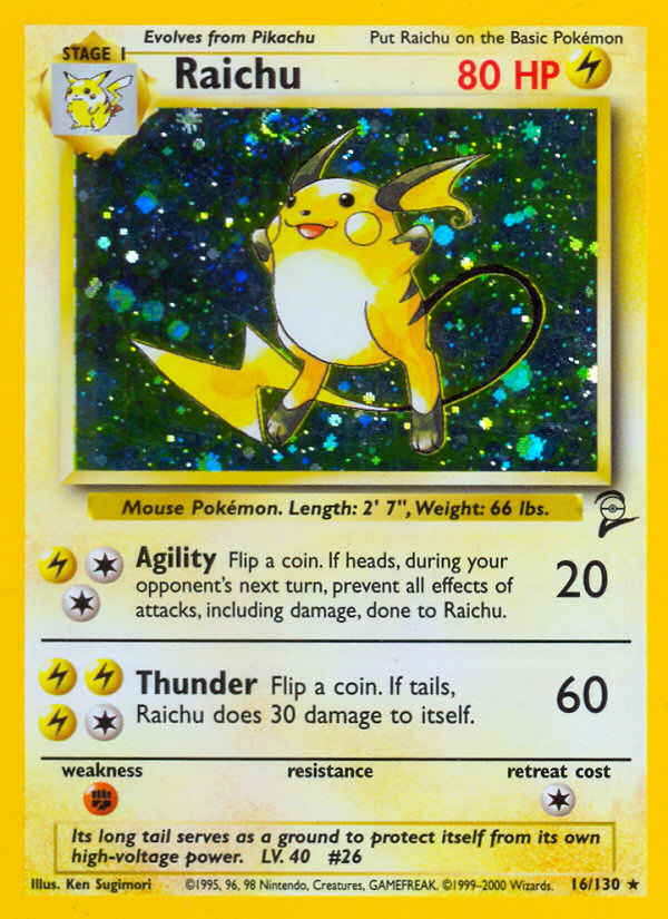 Raichu (16/130) [Base Set 2] | Galactic Gamez