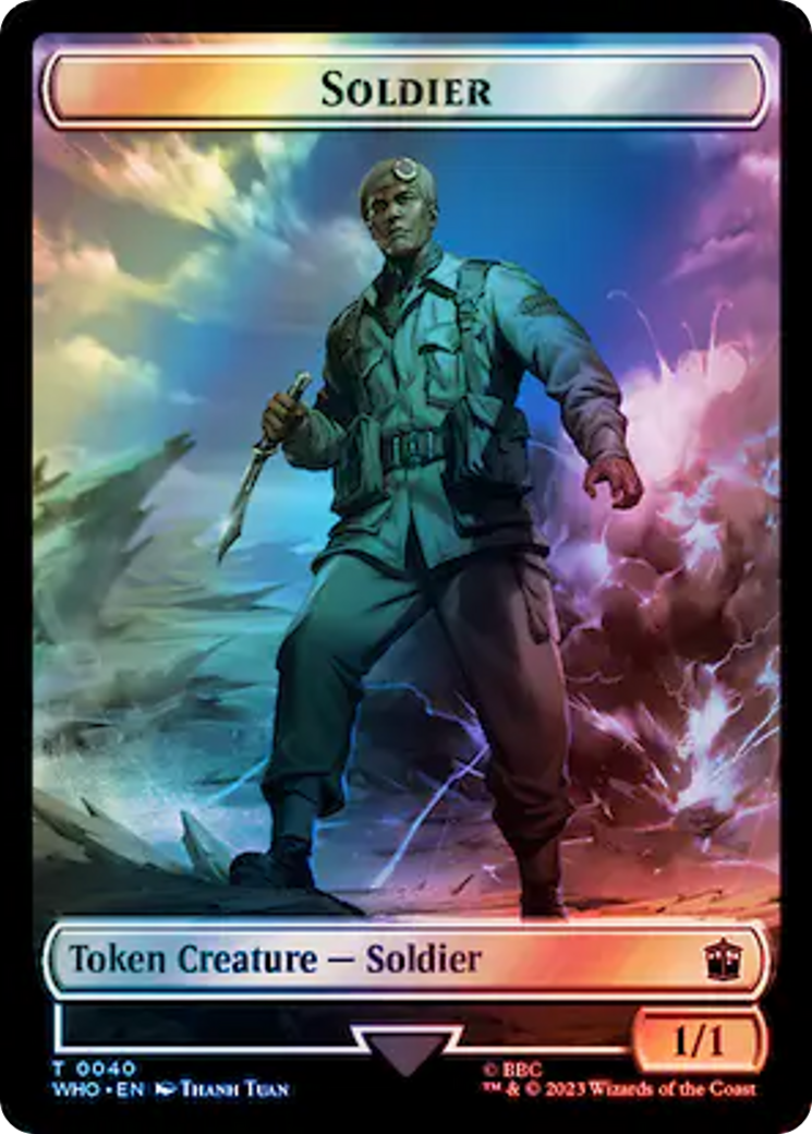 Soldier // Treasure (0061) Double-Sided Token (Surge Foil) [Doctor Who Tokens] | Galactic Gamez