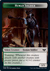 Blood // Human Soldier Double-sided Token [Innistrad: Crimson Vow Tokens] | Galactic Gamez