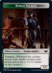 Zombie (008) // Human Soldier Double-sided Token [Innistrad: Crimson Vow Tokens] | Galactic Gamez