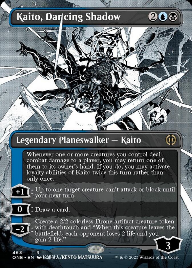 Kaito, Dancing Shadow (Borderless Manga Step-and-Compleat Foil) [Phyrexia: All Will Be One] | Galactic Gamez