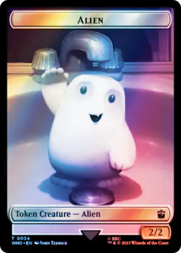Alien // Clue (0054) Double-Sided Token (Surge Foil) [Doctor Who Tokens] | Galactic Gamez
