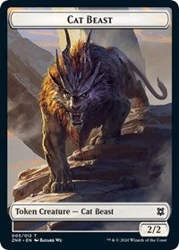 Cat Beast // Construct Double-sided Token [Zendikar Rising Tokens] | Galactic Gamez