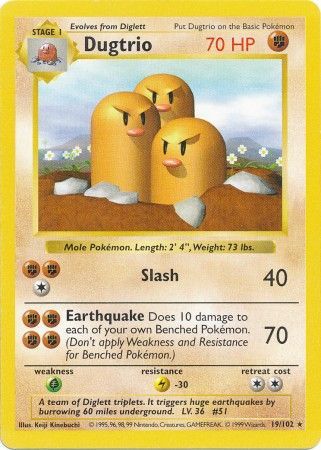 Dugtrio (19/102) [Base Set Shadowless Unlimited] | Galactic Gamez