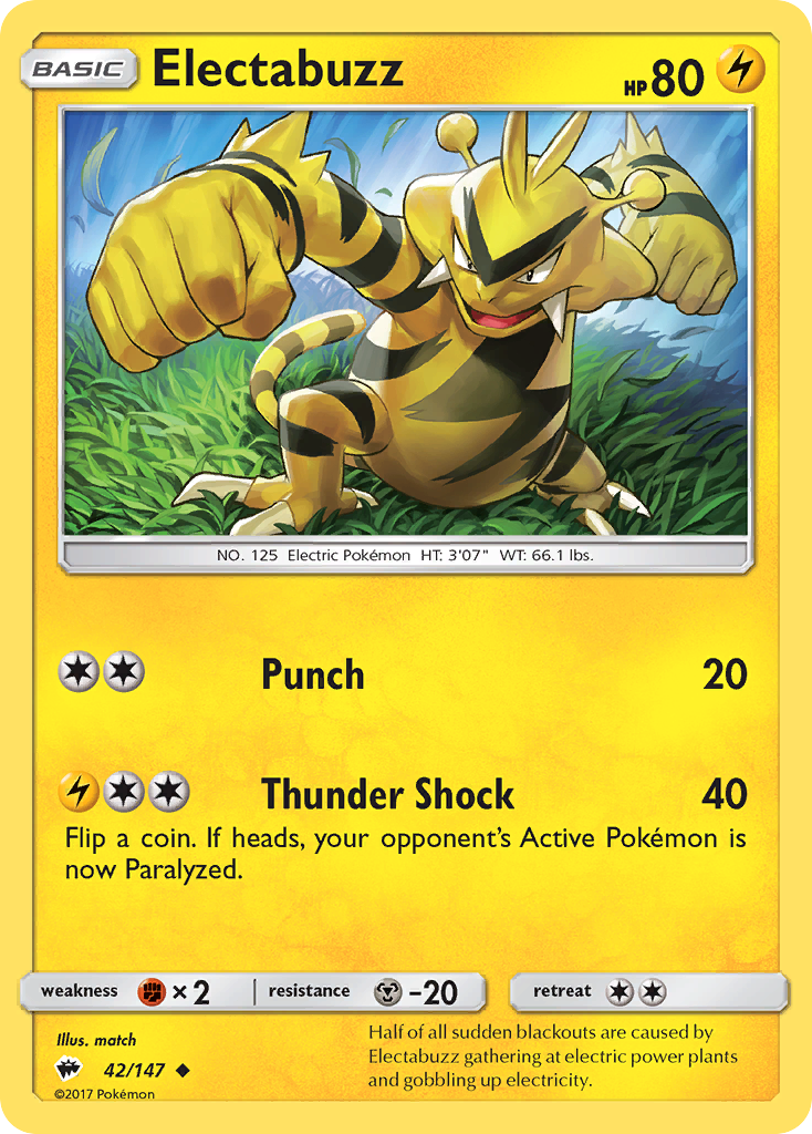 Electabuzz (42/147) [Sun & Moon: Burning Shadows] | Galactic Gamez