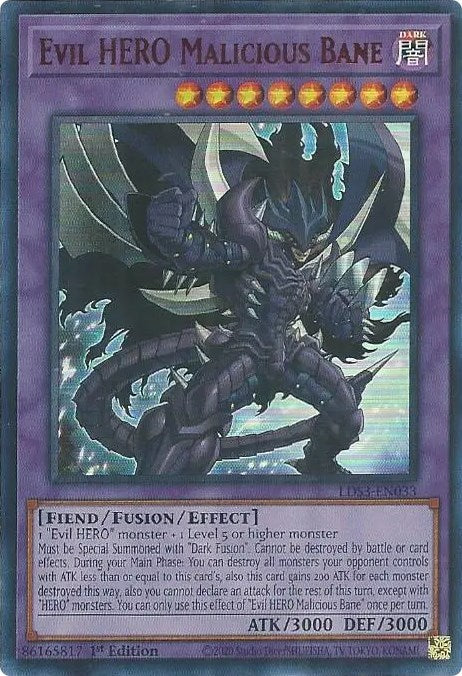 Evil HERO Malicious Bane (Red) [LDS3-EN033] Ultra Rare | Galactic Gamez