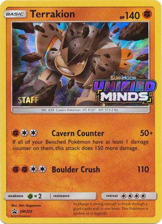 Terrakion (SM205) (Staff Prerelease Promo) [Sun & Moon: Black Star Promos] | Galactic Gamez