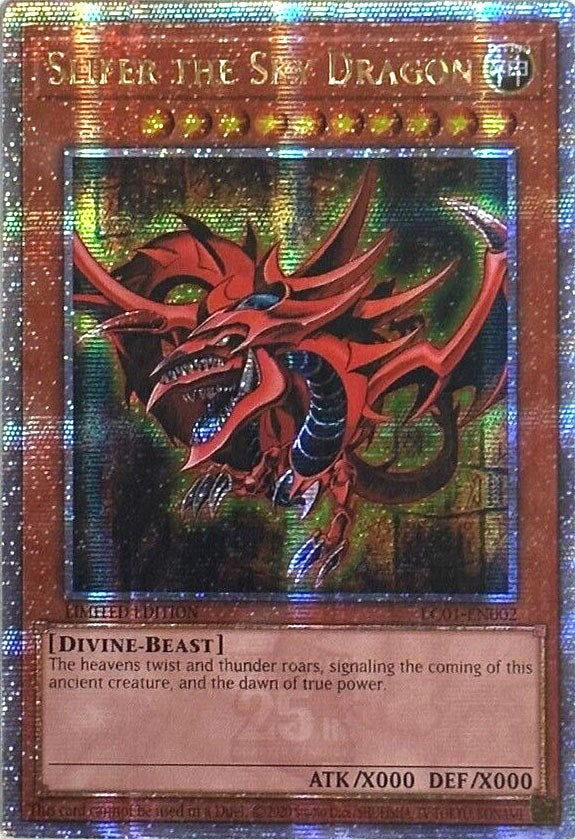 Slifer the Sky Dragon (25th Anniversary) [LC01-EN002] Quarter Century Secret Rare | Galactic Gamez