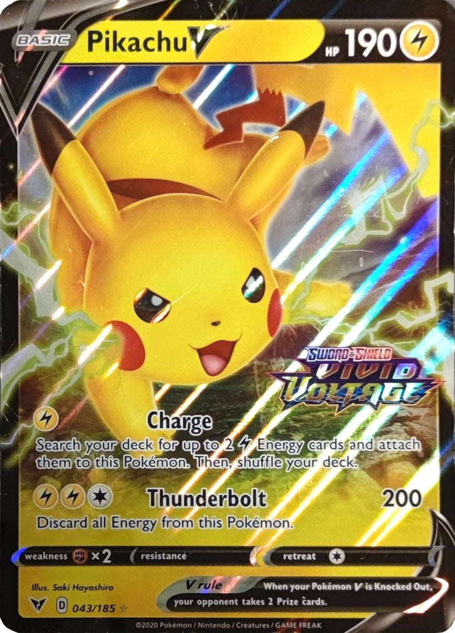 Pikachu V (043/185) (Vivid Voltage Stamp) [Sword & Shield: Vivid Voltage] | Galactic Gamez