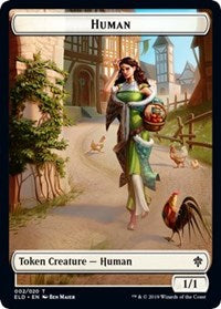 Human // Food (17) Double-sided Token [Throne of Eldraine Tokens] | Galactic Gamez