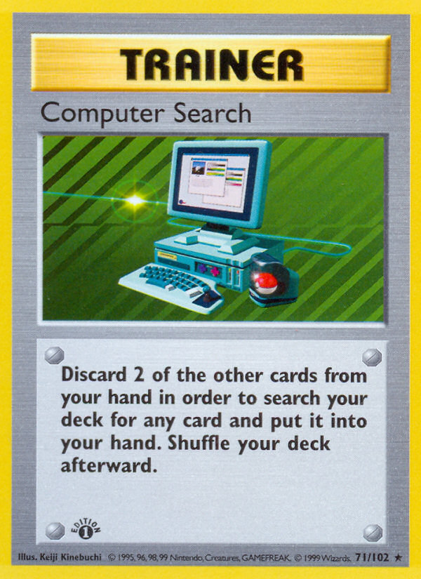 Computer Search (71/102) (Shadowless) [Base Set 1st Edition] | Galactic Gamez