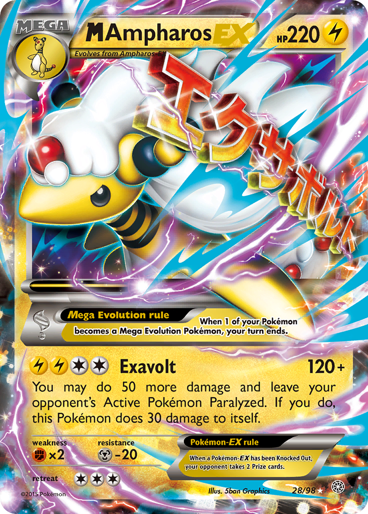 M Ampharos EX (28/98) [XY: Ancient Origins] | Galactic Gamez