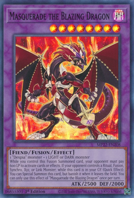 Masquerade the Blazing Dragon [MP22-EN208] Super Rare | Galactic Gamez