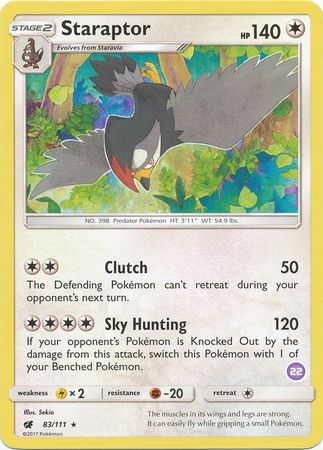 Staraptor (83/111) (Deck Exclusive #22) [Sun & Moon: Trainer Kit - Alolan Sandslash] | Galactic Gamez