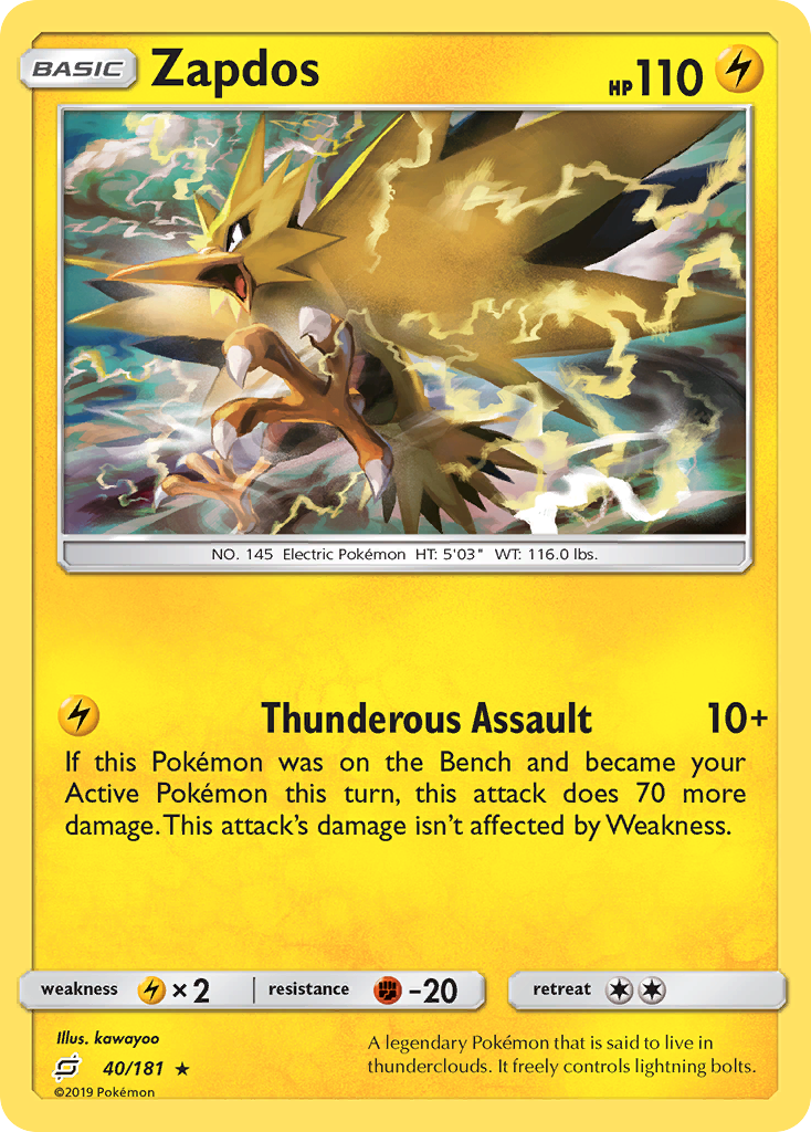 Zapdos (40/181) [Sun & Moon: Team Up] | Galactic Gamez