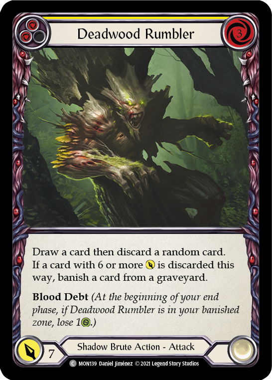 Deadwood Rumbler (Yellow) (Rainbow Foil) [MON139-RF] 1st Edition Rainbow Foil | Galactic Gamez