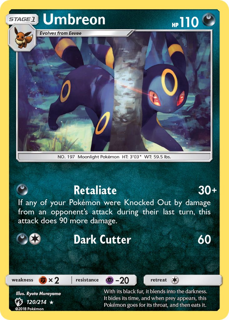 Umbreon (120/214) (Cosmos Holo) (Blister Exclusive) [Sun & Moon: Lost Thunder] | Galactic Gamez