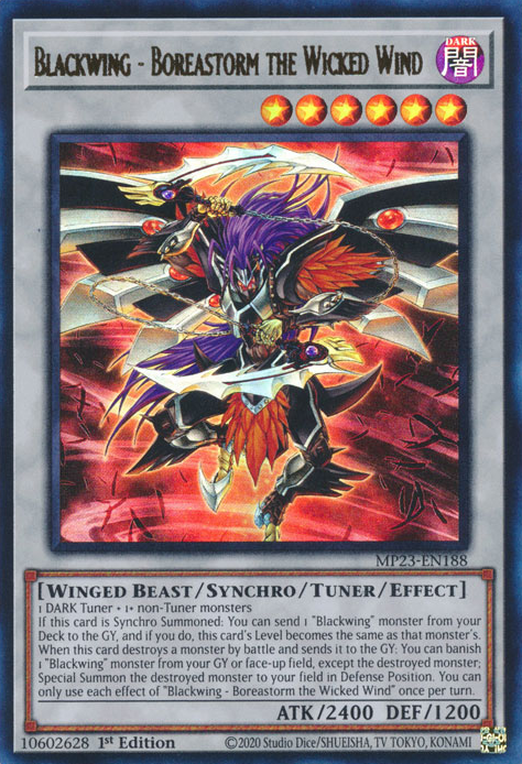 Blackwing - Boreastorm the Wicked Wind [MP23-EN188] Ultra Rare | Galactic Gamez