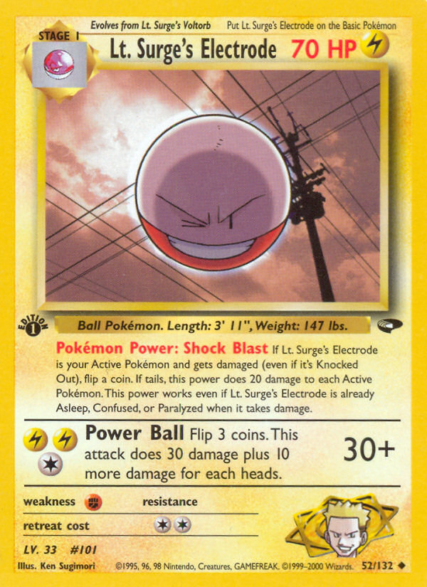 Lt. Surge's Electrode (52/132) [Gym Challenge 1st Edition] | Galactic Gamez