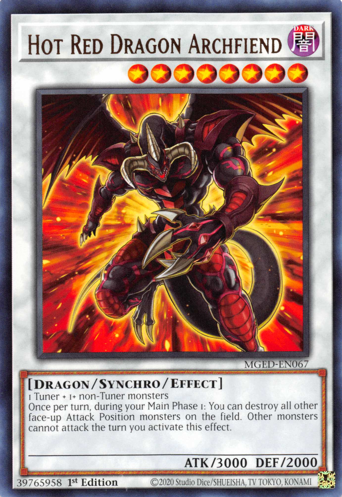 Hot Red Dragon Archfiend [MGED-EN067] Rare | Galactic Gamez