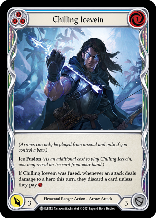 Chilling Icevein (Blue) [ELE052] (Tales of Aria)  1st Edition Rainbow Foil | Galactic Gamez