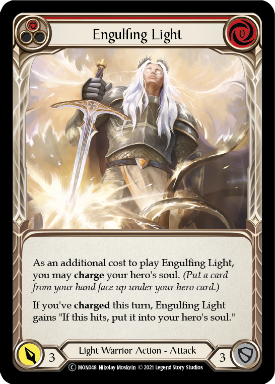 Engulfing Light (Red) (Rainbow Foil) [U-MON048-RF] Unlimited Edition Rainbow Foil | Galactic Gamez