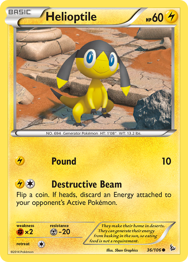 Helioptile (36/106) [XY: Flashfire] | Galactic Gamez