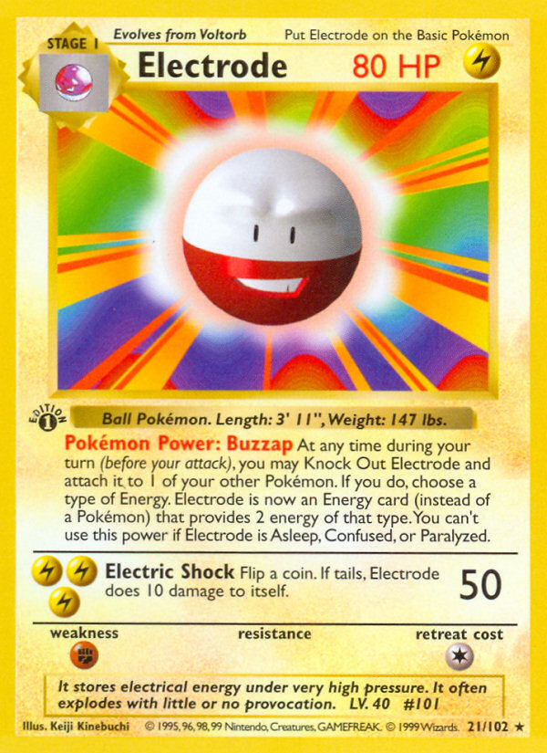 Electrode (21/102) (Shadowless) [Base Set 1st Edition] | Galactic Gamez