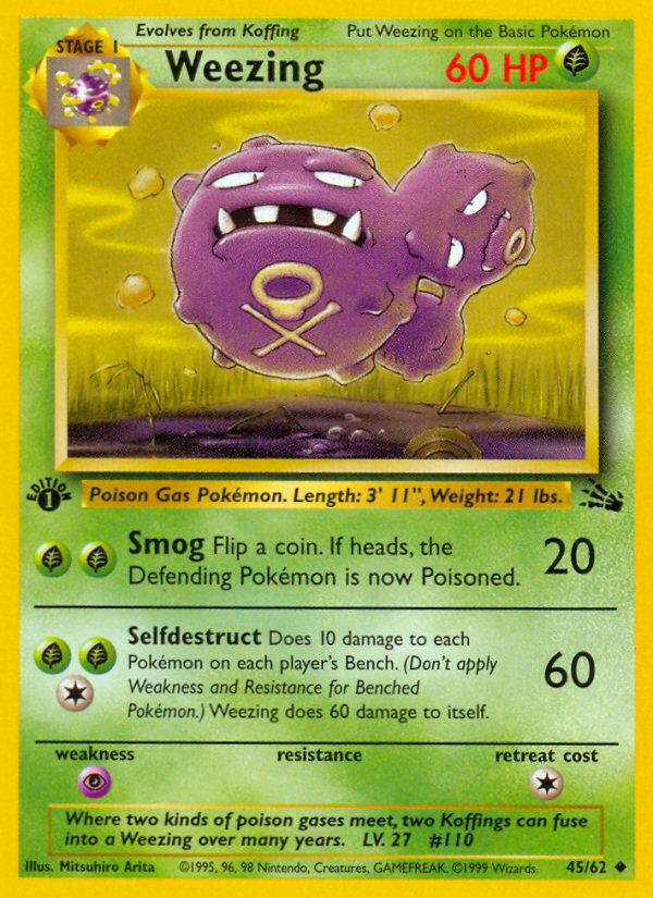 Weezing (45/62) [Fossil 1st Edition] | Galactic Gamez