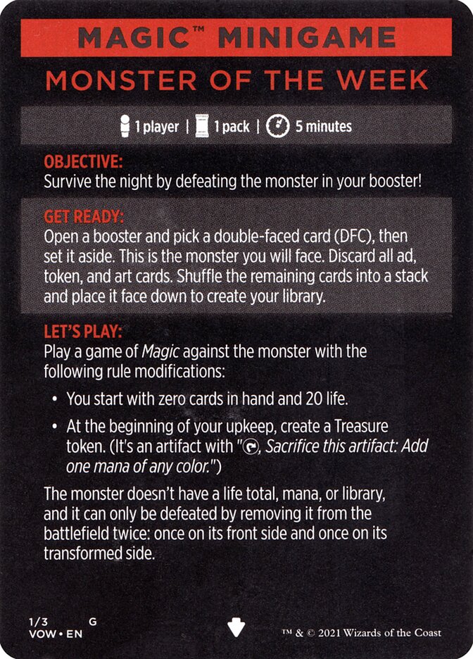 Monster of The Week (Magic Minigame) [Innistrad: Crimson Vow Minigame] | Galactic Gamez