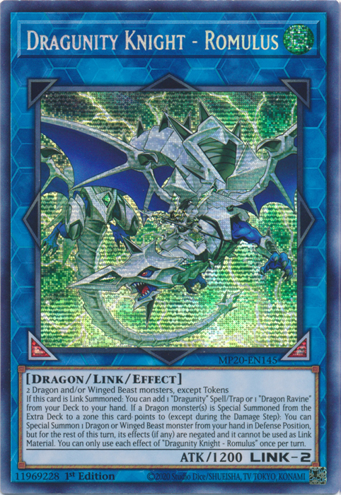 Dragunity Knight - Romulus [MP20-EN145] Prismatic Secret Rare | Galactic Gamez