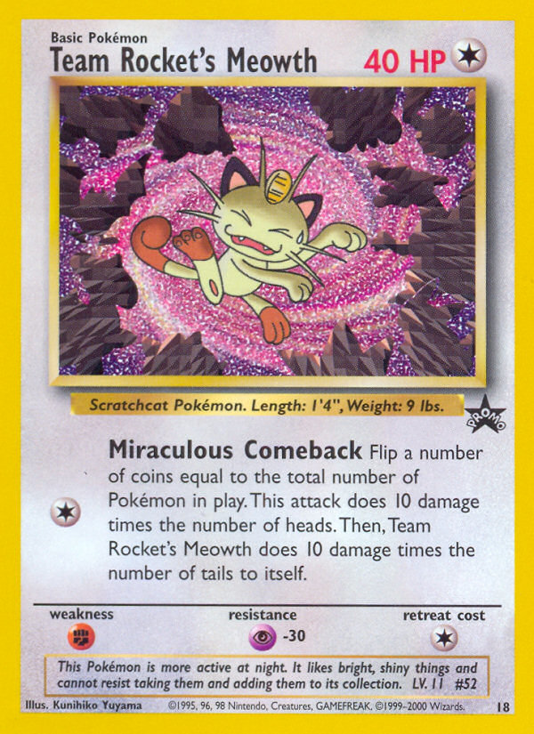 Team Rocket's Meowth (18) [Wizards of the Coast: Black Star Promos] | Galactic Gamez