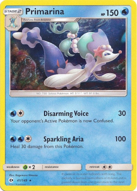 Primarina (41/149) (Water Web Holo) [Sun & Moon: Base Set] | Galactic Gamez