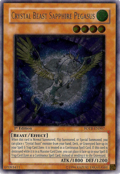 Crystal Beast Sapphire Pegasus (UTR) [FOTB-EN007] Ultimate Rare | Galactic Gamez